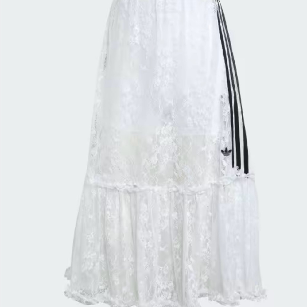 Adidas White Floral Lace Maxi Skirt
